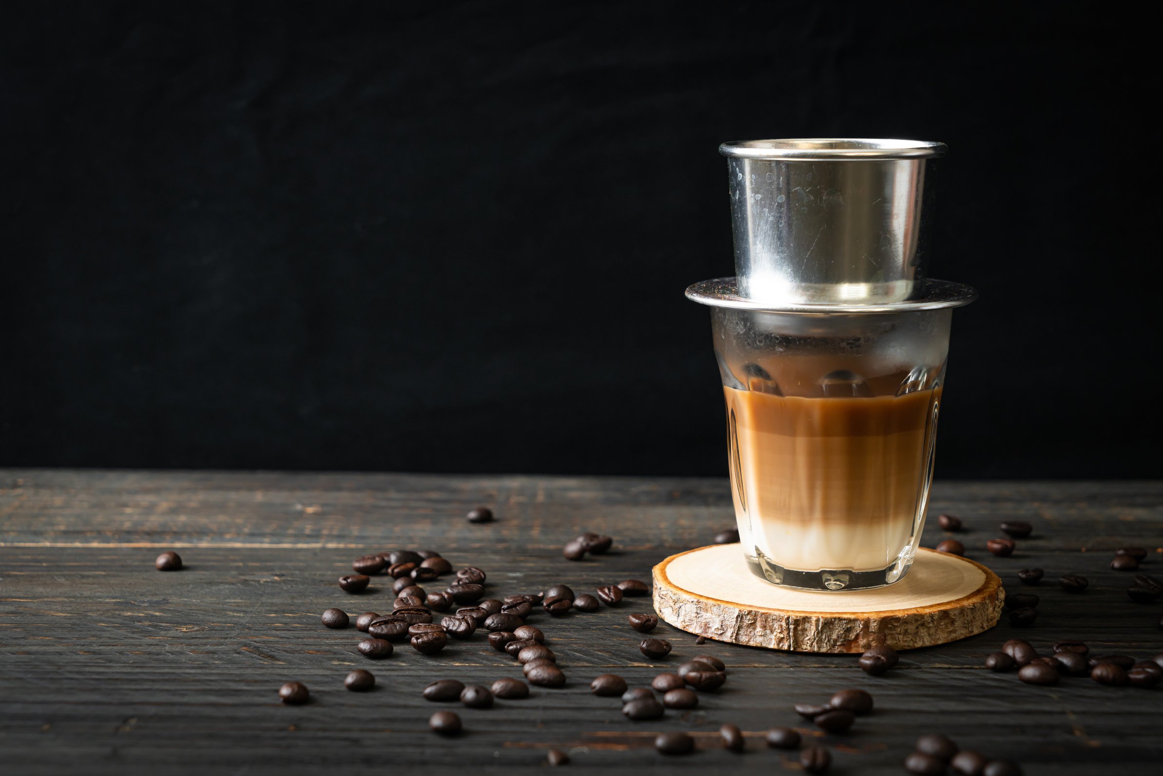 Hot Milk Coffee Dripping in Vietnam Style